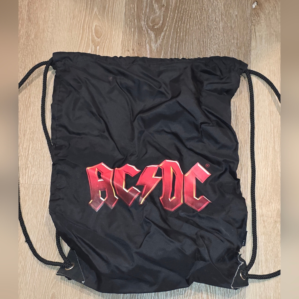 AC/DC Black and Red Drawstring Backpack